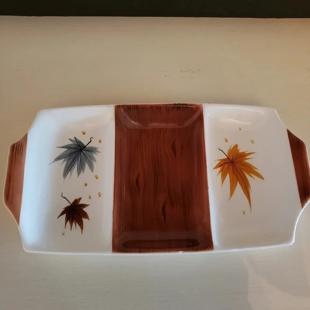 Autumn Leaves Handpainted Serving Tray  .